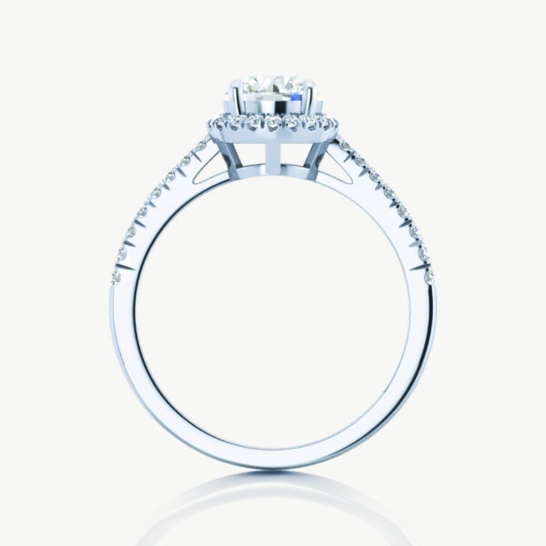 2 Carat Solitaire Halo Ring In White Gold With Round Lab Grown Diamonds - Image 4