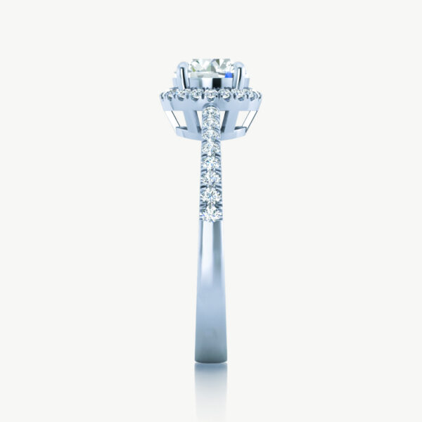 2 Carat Solitaire Halo Ring In White Gold With Round Lab Grown Diamonds - Image 2