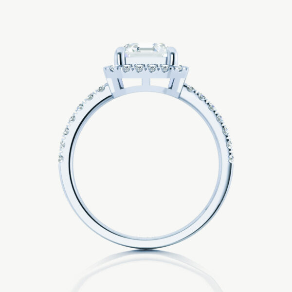 2ct Asscher Halo Pavé Setting Engagement Rings - Image 4