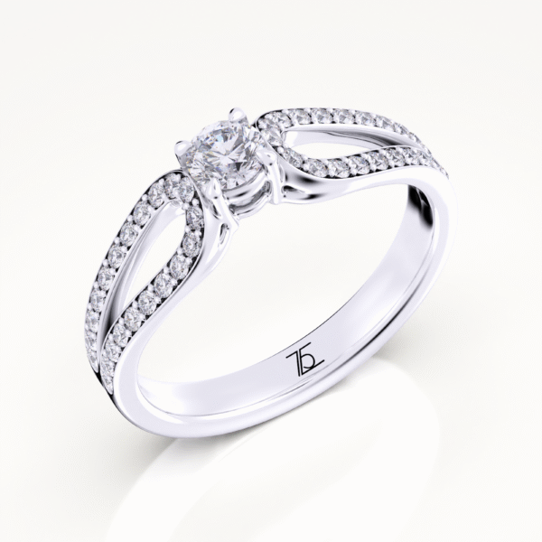Lucky Bowknot Bow Rope Natural Diamond Ring - Image 4