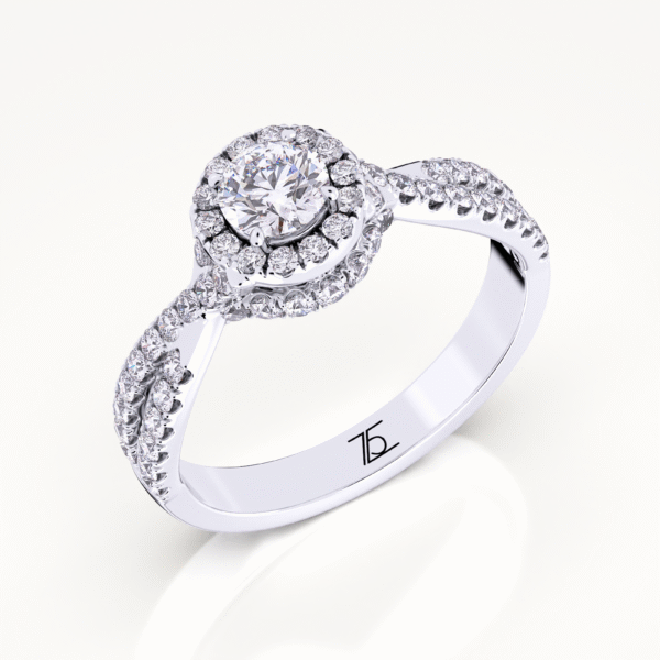 Lab Grown Diamond And Blue Sapphire 2.5 Carat Infinity Ring In 14k White Gold - Image 4