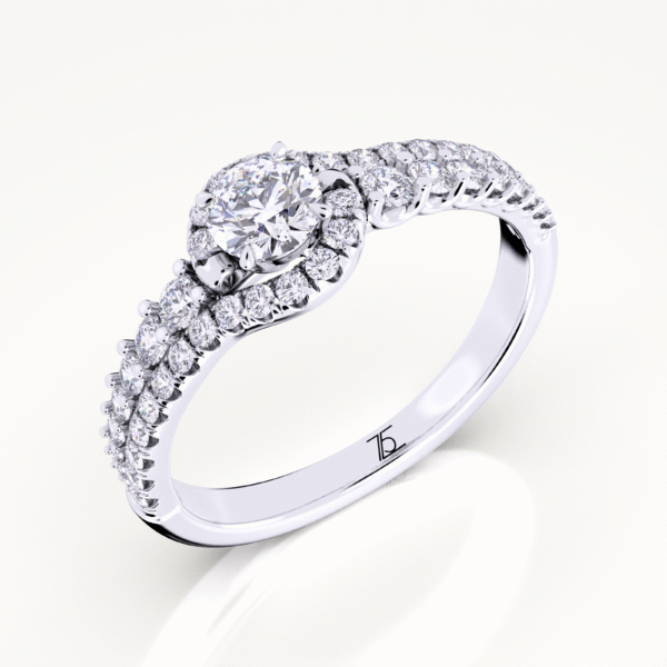Sylvie Petite Double Halo Lab Grown Diamond Engagement Ring - Image 4