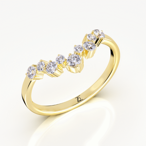 14k Gold Elegant Diamond Cluster Engagement Ring - Image 4