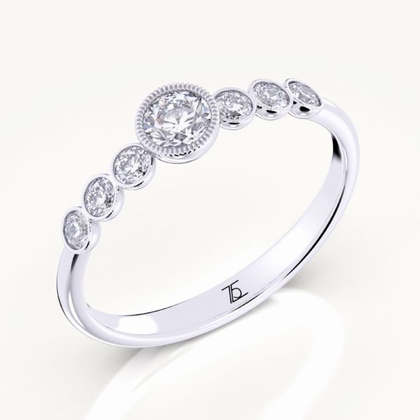14k Solid Gold Bezel Set Lab Grown Diamond Ring - Image 4