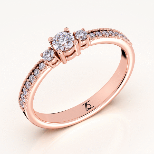 First Promise 14k Rose Gold 2 Small Stone With 1 Carat Diamond - Image 4