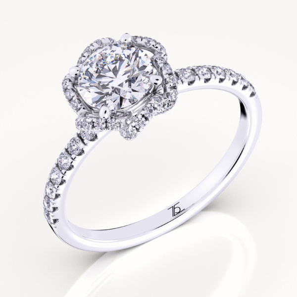 Japonica Camélia 14k Lab Grown Diamond Engagement Ring - Image 4