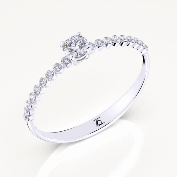 Multi Solitaire Ring Classic White Gold 14 k White Diamond 2 Ct White Diamond - Image 4