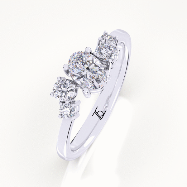 4 Side Stone 14k Classic Style Engagement Rings