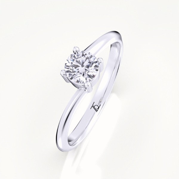 14k Solitaire White Gold Engagement Ring