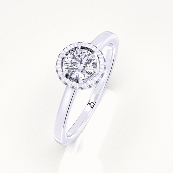 White Gold Fancy Diamond Cluster Set Engagement Ring