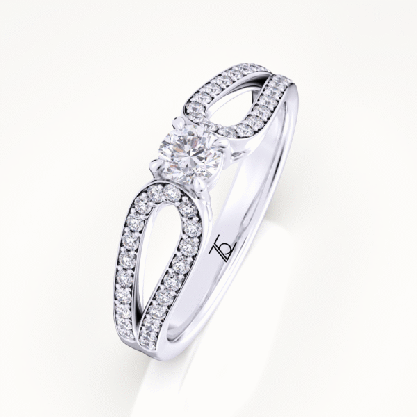 Lucky Bowknot Bow Rope Natural Diamond Ring