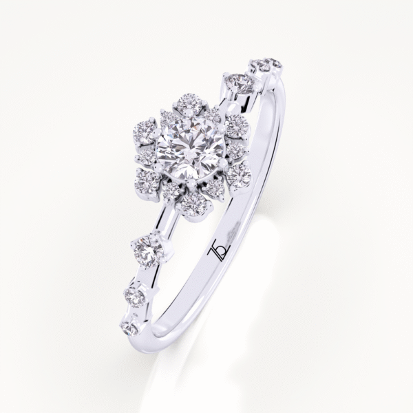 Floral Cluster Promise Ring With Lab Grown Diamond D E Color - Image 3