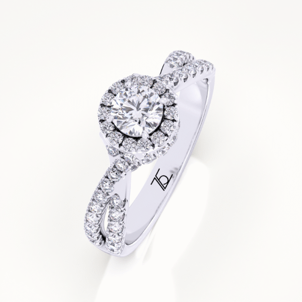 Lab Grown Diamond And Blue Sapphire 2.5 Carat Infinity Ring In 14k White Gold - Image 3