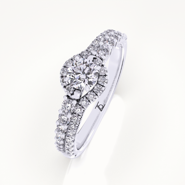 Sylvie Petite Double Halo Lab Grown Diamond Engagement Ring - Image 3