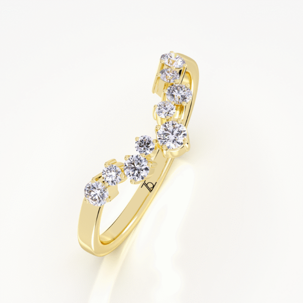 14k Gold Elegant Diamond Cluster Engagement Ring - Image 3
