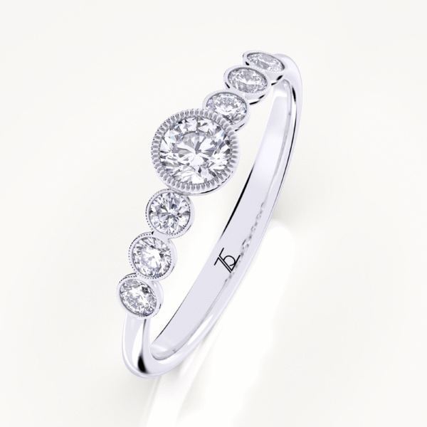 14k Solid Gold Bezel Set Lab Grown Diamond Ring