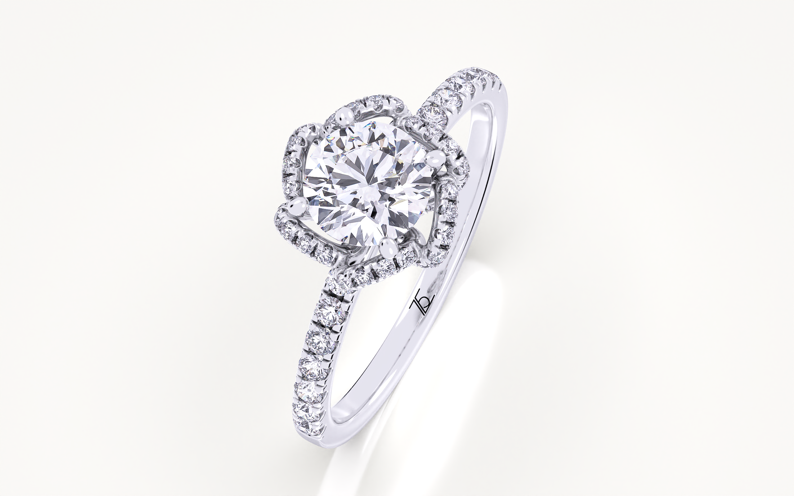 Japonica Camélia 14k Lab Grown Diamond Engagement Ring
