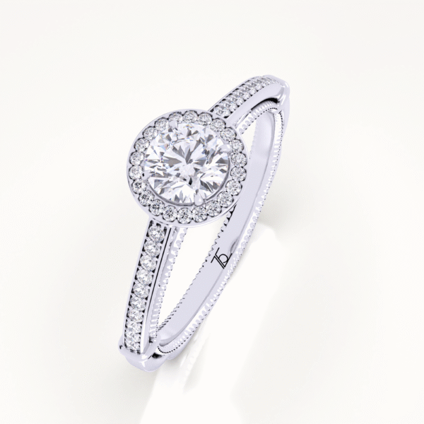 14K Martin Flyer FlyerFit round Shape Halo Engagement Ring