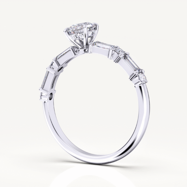 Bezel Baguette GIA IGI GRC GRA Engagement Diamond Ring - Image 5