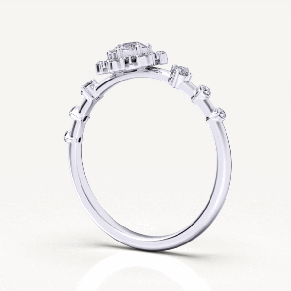 Floral Cluster Promise Ring With Lab Grown Diamond D E Color - Image 5