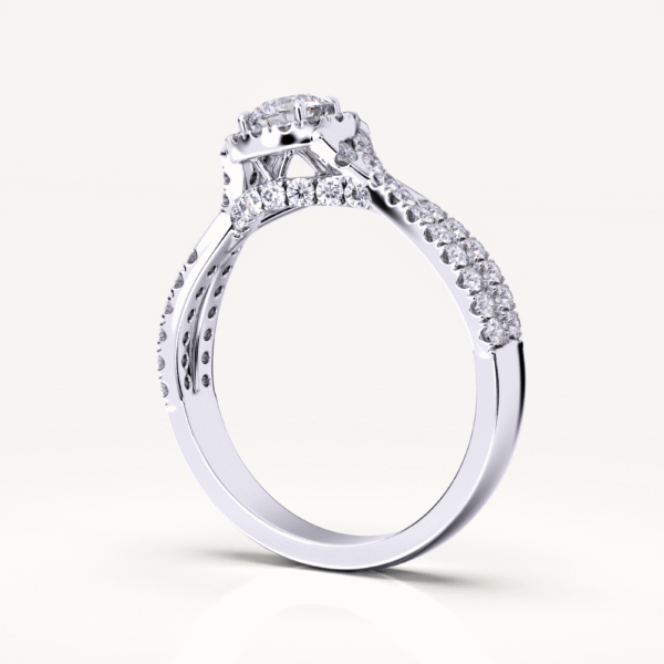 Lab Grown Diamond And Blue Sapphire 2.5 Carat Infinity Ring In 14k White Gold - Image 5