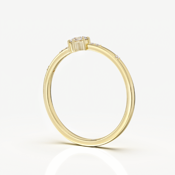 Seraphic Breath Yellow Gold Round Brilliant With Claw Set Shoulders Ring - Image 5