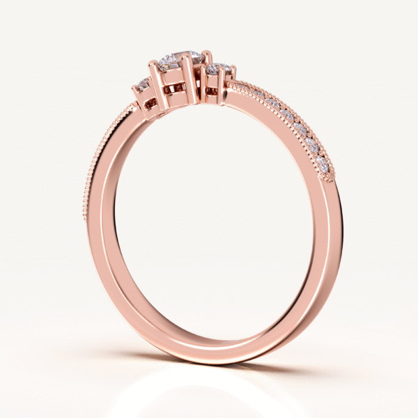 First Promise 14k Rose Gold 2 Small Stone With 1 Carat Diamond - Image 5