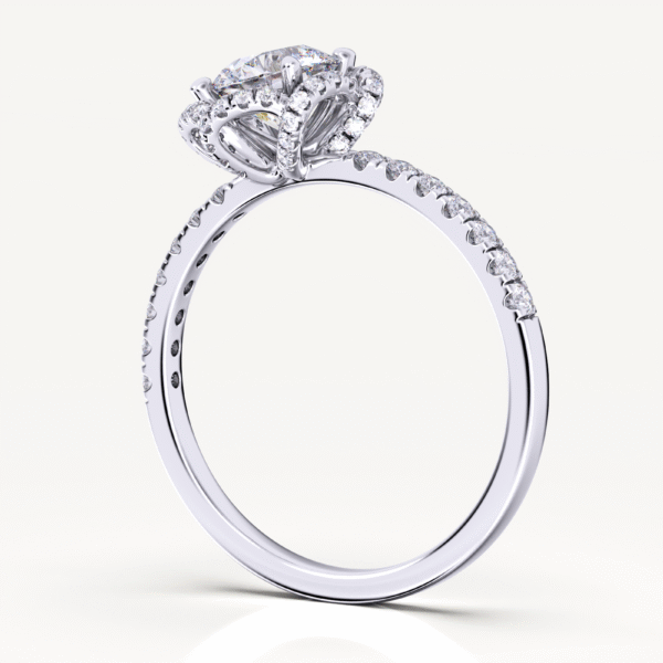Japonica Camélia 14k Lab Grown Diamond Engagement Ring - Image 5
