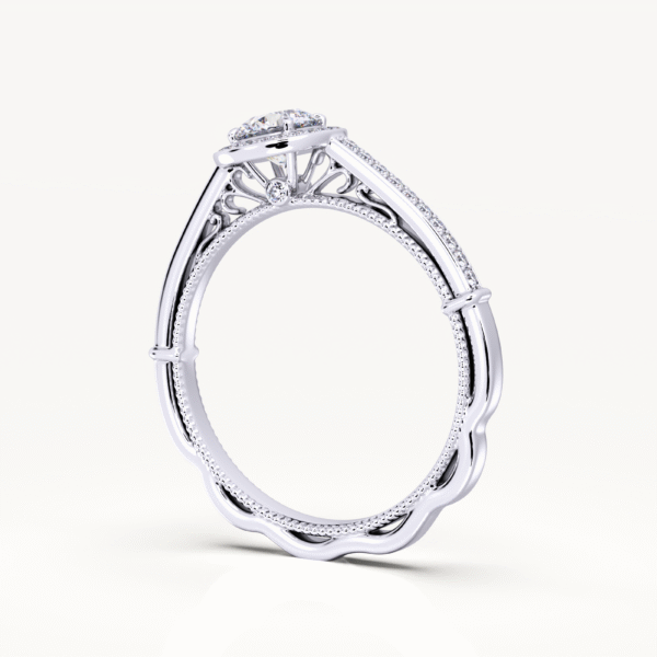 14K Martin Flyer FlyerFit round Shape Halo Engagement Ring - Image 5