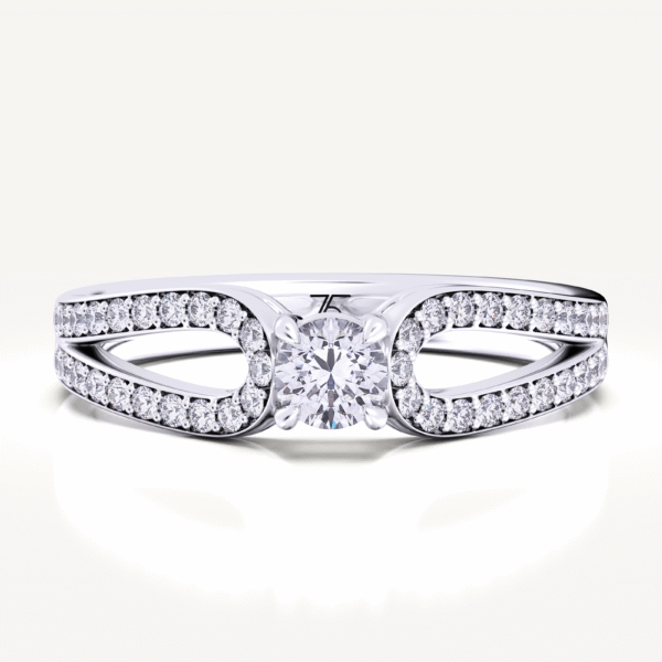 Lucky Bowknot Bow Rope Natural Diamond Ring - Image 3