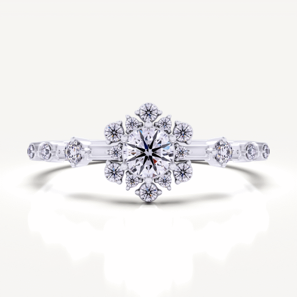 Floral Cluster Promise Ring With Lab Grown Diamond D E Color