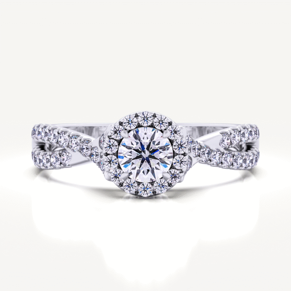 Lab Grown Diamond And Blue Sapphire 2.5 Carat Infinity Ring In 14k White Gold