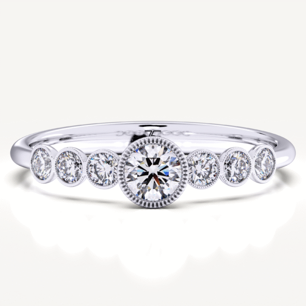 14k Solid Gold Bezel Set Lab Grown Diamond Ring - Image 3