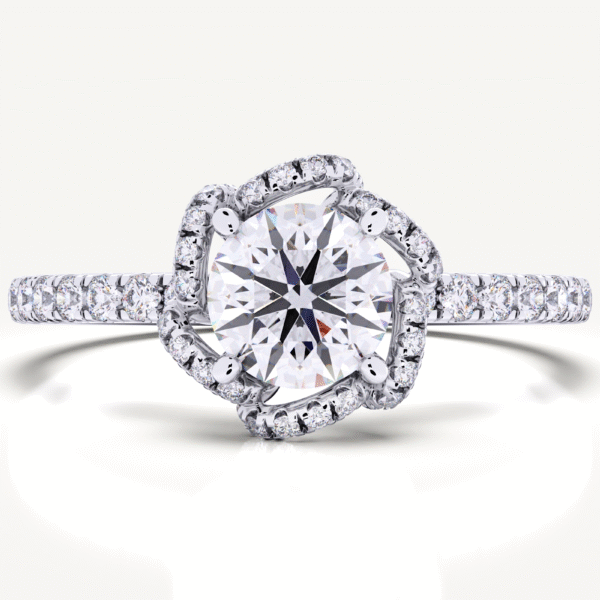Japonica Camélia 14k Lab Grown Diamond Engagement Ring - Image 3