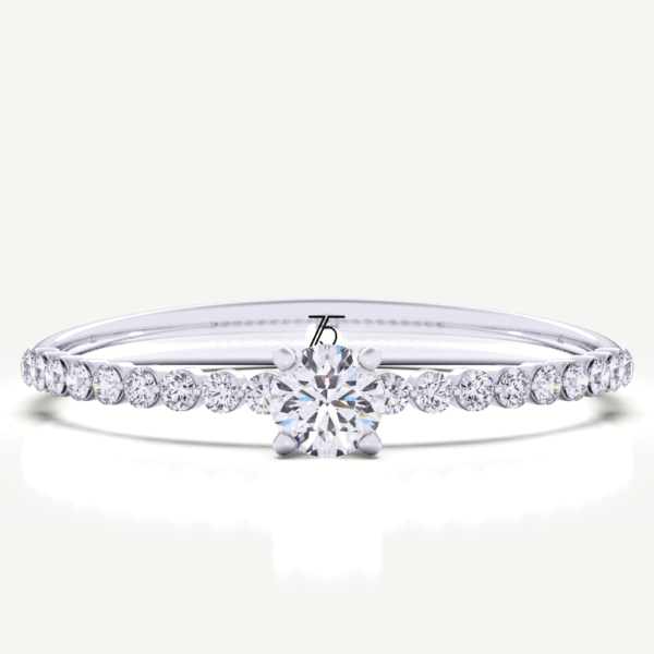 Multi Solitaire Ring Classic White Gold 14 k White Diamond 2 Ct White Diamond - Image 3