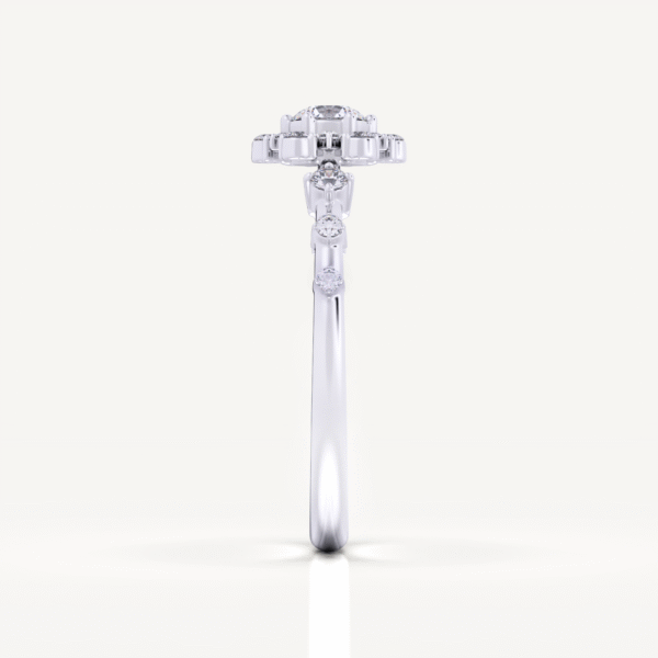 Floral Cluster Promise Ring With Lab Grown Diamond D E Color - Image 2