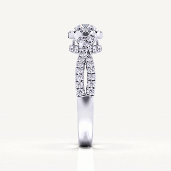 Lab Grown Diamond And Blue Sapphire 2.5 Carat Infinity Ring In 14k White Gold - Image 2
