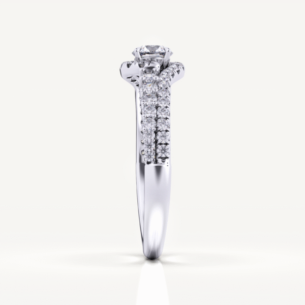 Sylvie Petite Double Halo Lab Grown Diamond Engagement Ring - Image 2