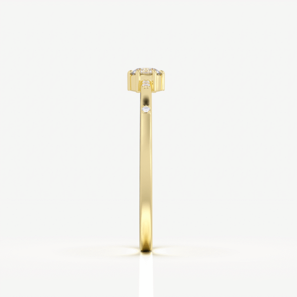 Seraphic Breath Yellow Gold Round Brilliant With Claw Set Shoulders Ring - Image 2