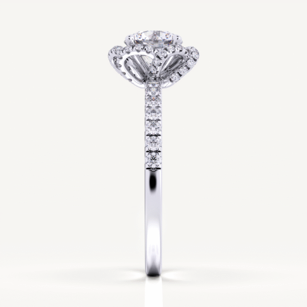 Lab Grown Diamond Princess cut 4 Prong Cluster Diamond Rings in 14K White Gold - Image 2