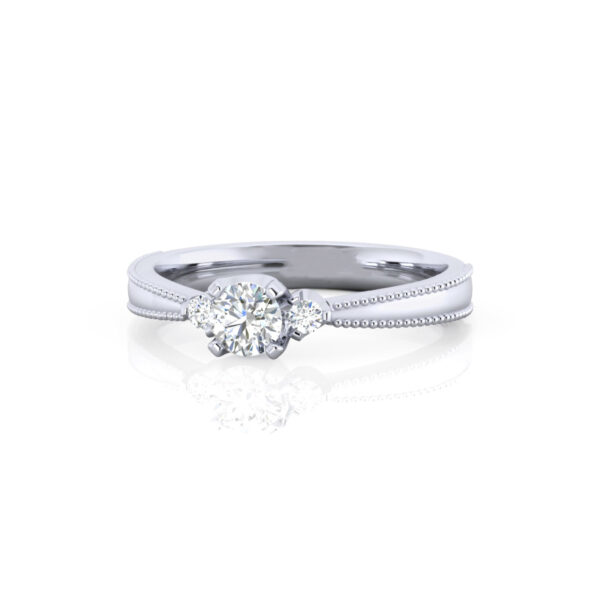 Art Deco Ring Wedding Band Round Pave Engagement Rings - Image 3