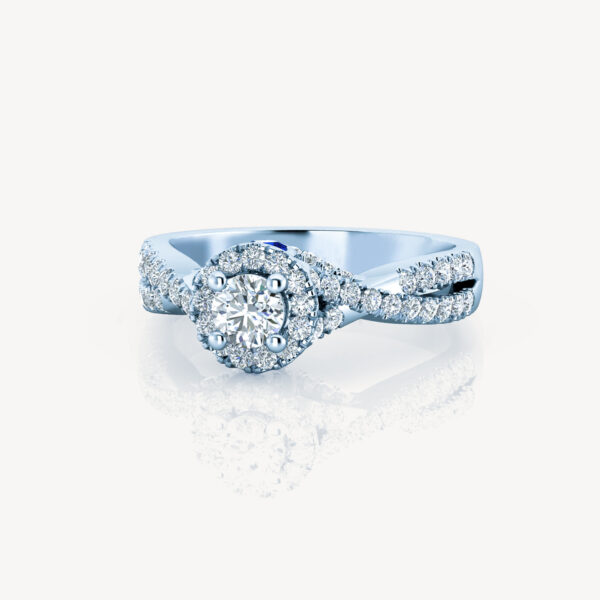 Lab Grown Diamond And Blue Sapphire 2.5 Carat Infinity Ring In 14k White Gold - Image 3