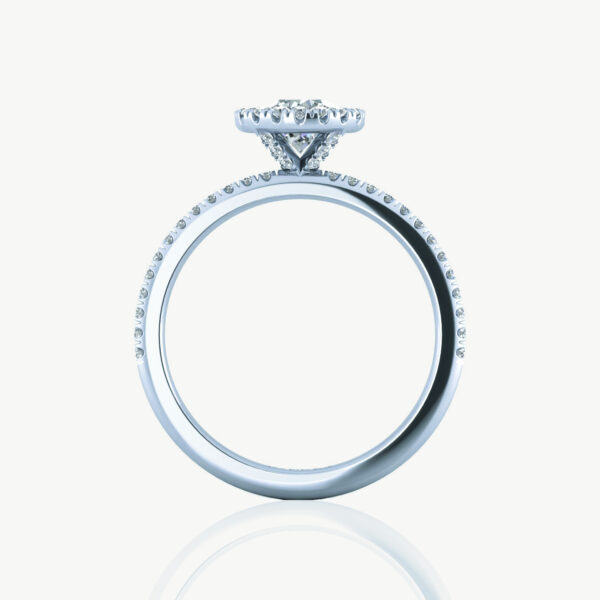 Eternity Halo Solitaire 14k White Gold Ring Lab-grown Diamonds 2 Ct, Round Cut - Image 4