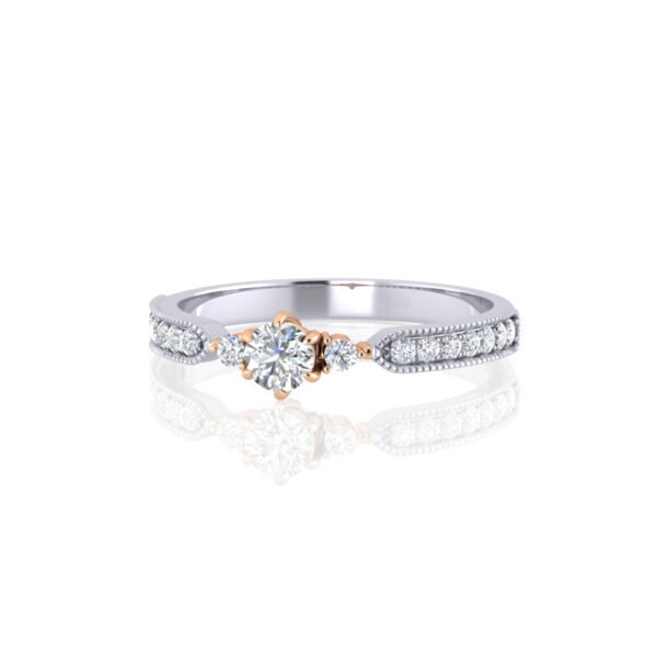 First Promise 14k White And Rose Gold 2 Small Stone With 1.5 Carat Diamond - Image 3