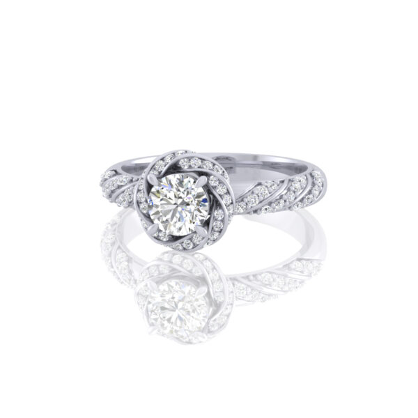 Japonica Camélia 14k Lab Grown Diamond Engagement Ring - Image 3