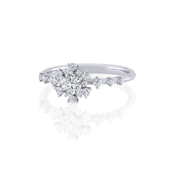 Floral Cluster Promise Ring With Lab Grown Diamond D E Color - Image 3