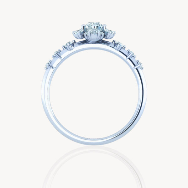 Floral Cluster Promise Ring With Lab Grown Diamond D E Color - Image 4