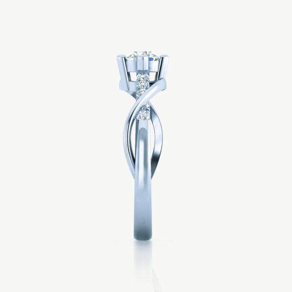 Hand In Hand Twist Lab Grown Diamond Engagement Ring - Image 2