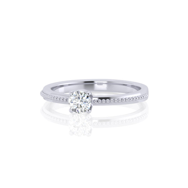 1 cts Solitaire Diamond Split Shank Platinum Ring - Image 3