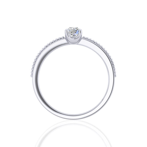 1 cts Solitaire Diamond Split Shank Platinum Ring - Image 2